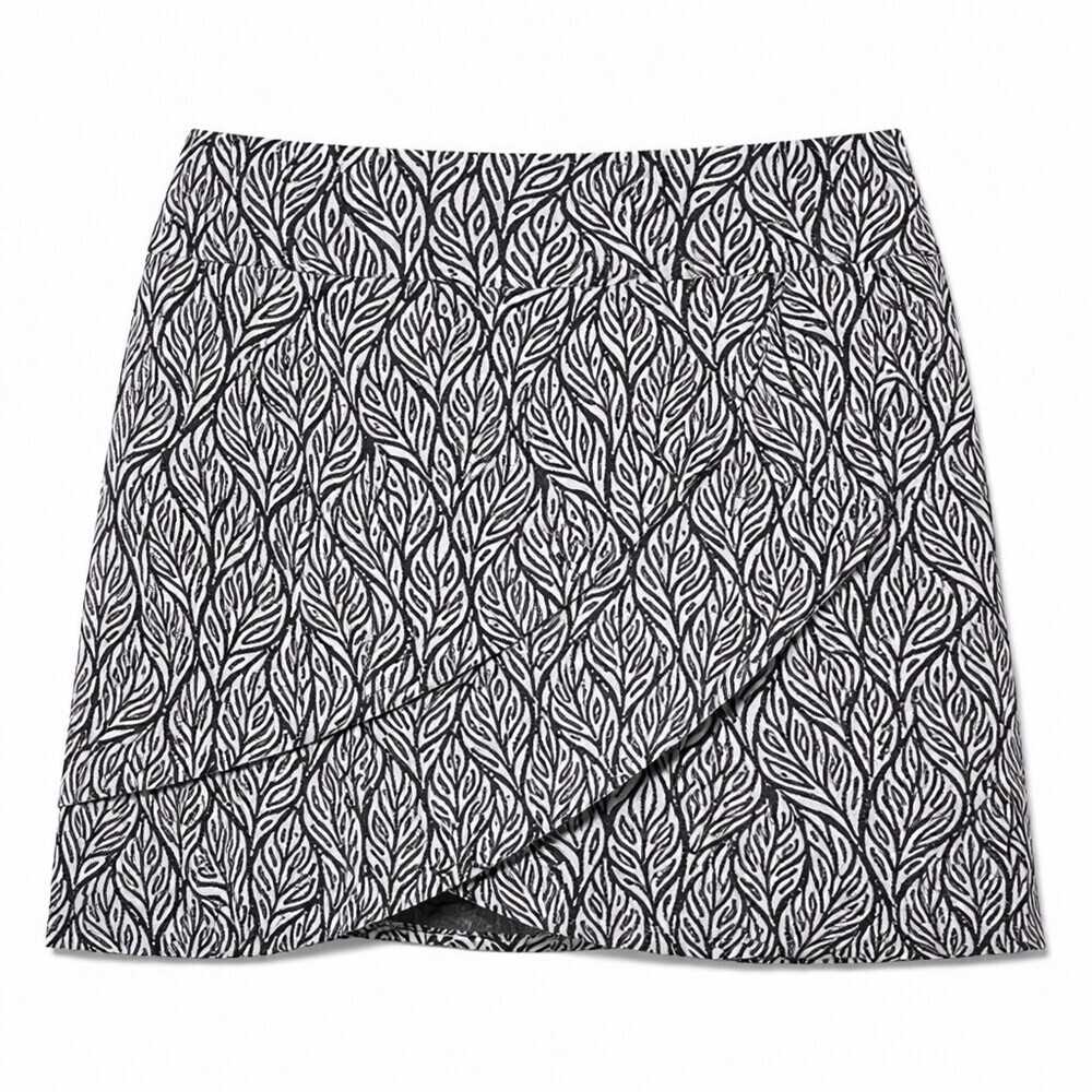 IBKUL Sally Tiered Golf Tennis Pickleball Skort Black White Print Size XL